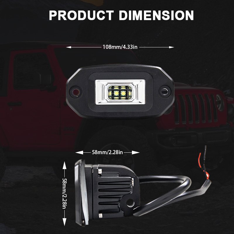 Factory Wholesale Waterproof 9-30V 20W Driving Lights LED Flush Mount Pods LED Work Light for Trucks ATV UTV SUV Boat 4X4