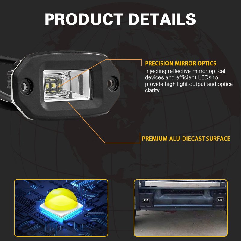 Factory Wholesale Waterproof 9-30V 20W Driving Lights LED Flush Mount Pods LED Work Light for Trucks ATV UTV SUV Boat 4X4