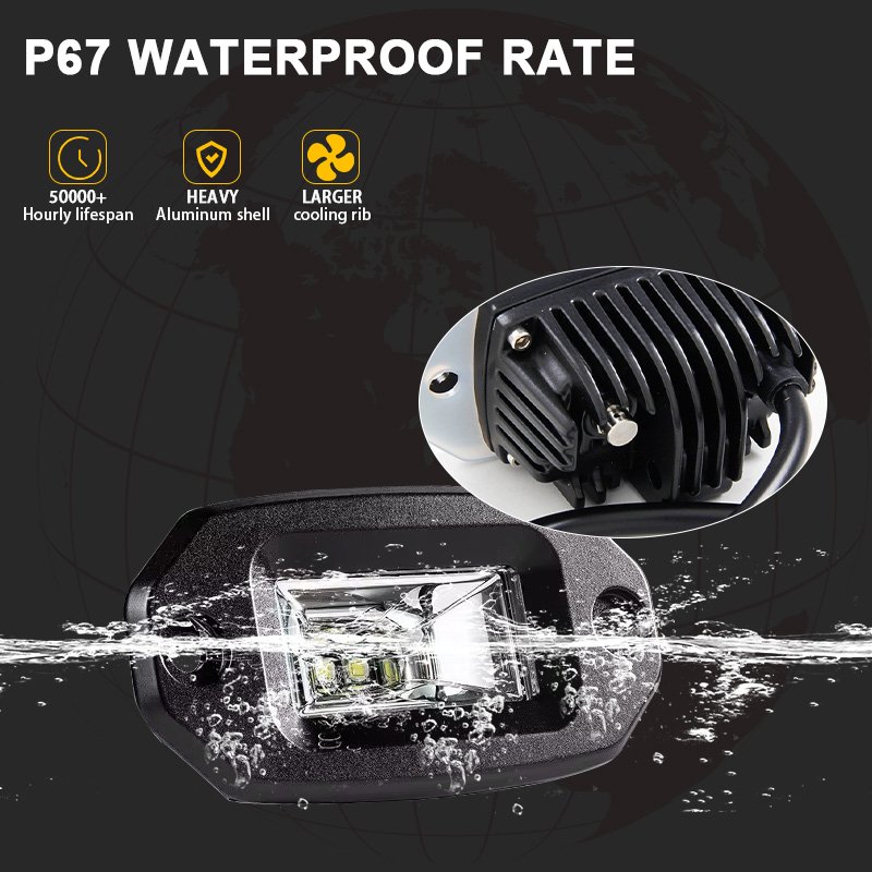 Factory Wholesale Waterproof 9-30V 20W Driving Lights LED Flush Mount Pods LED Work Light for Trucks ATV UTV SUV Boat 4X4