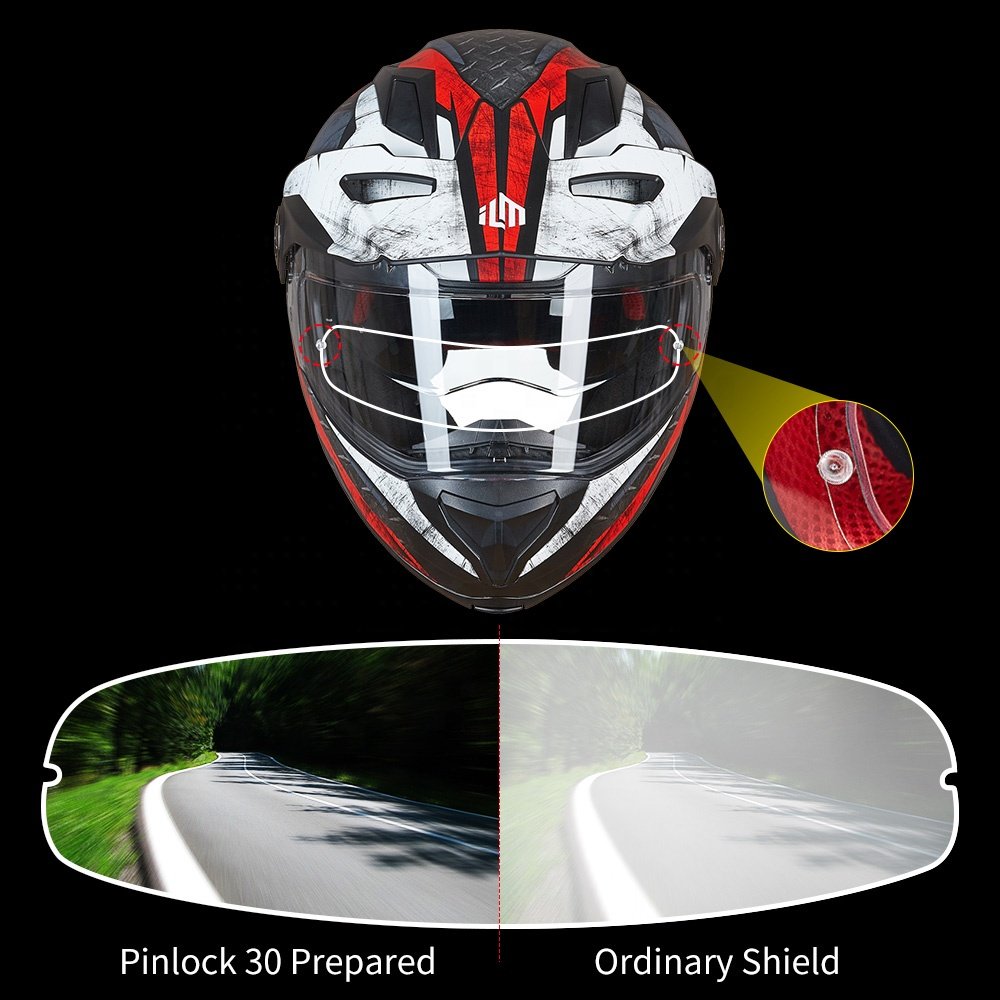 High Quality ILM Motorcycle Full Face Modular ATV Helmet Three in One Snowmobile Casco With Pinlock DOT Model-909F