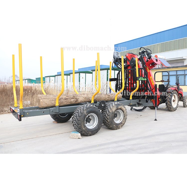 Tractor Truck Mounted PTO Hydraulic Joystick Forestry Hydraulic 7.5m 7m 6m Z Boom Crane Z-fold Grab Log Loader for Wood Trailer