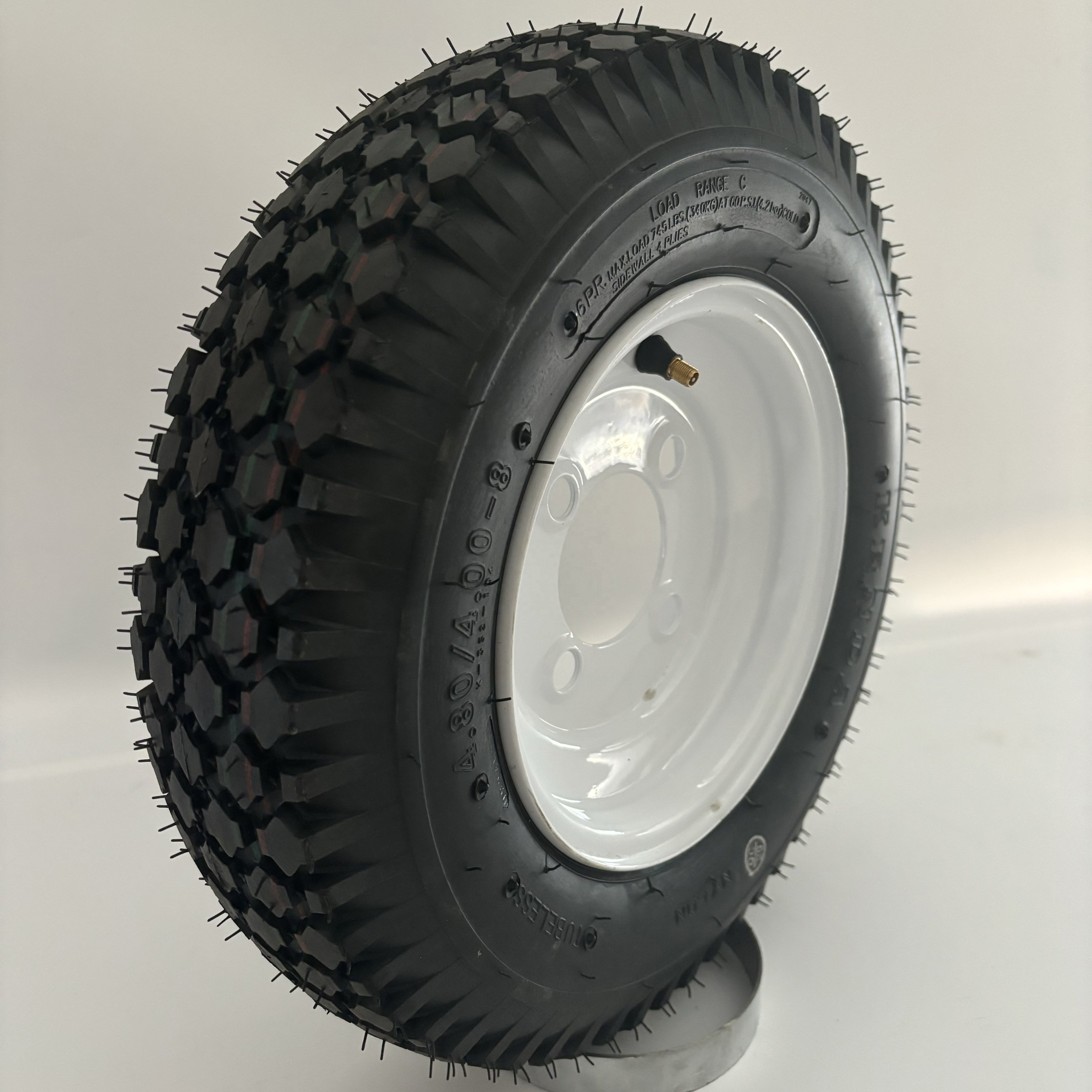 Top High Quality Tubeless 4.80/4.00-8 Thick 6 Ply Tires with 8 Inch Steel Wheel Rim Combo Fit for Trailer Utility Vehicle