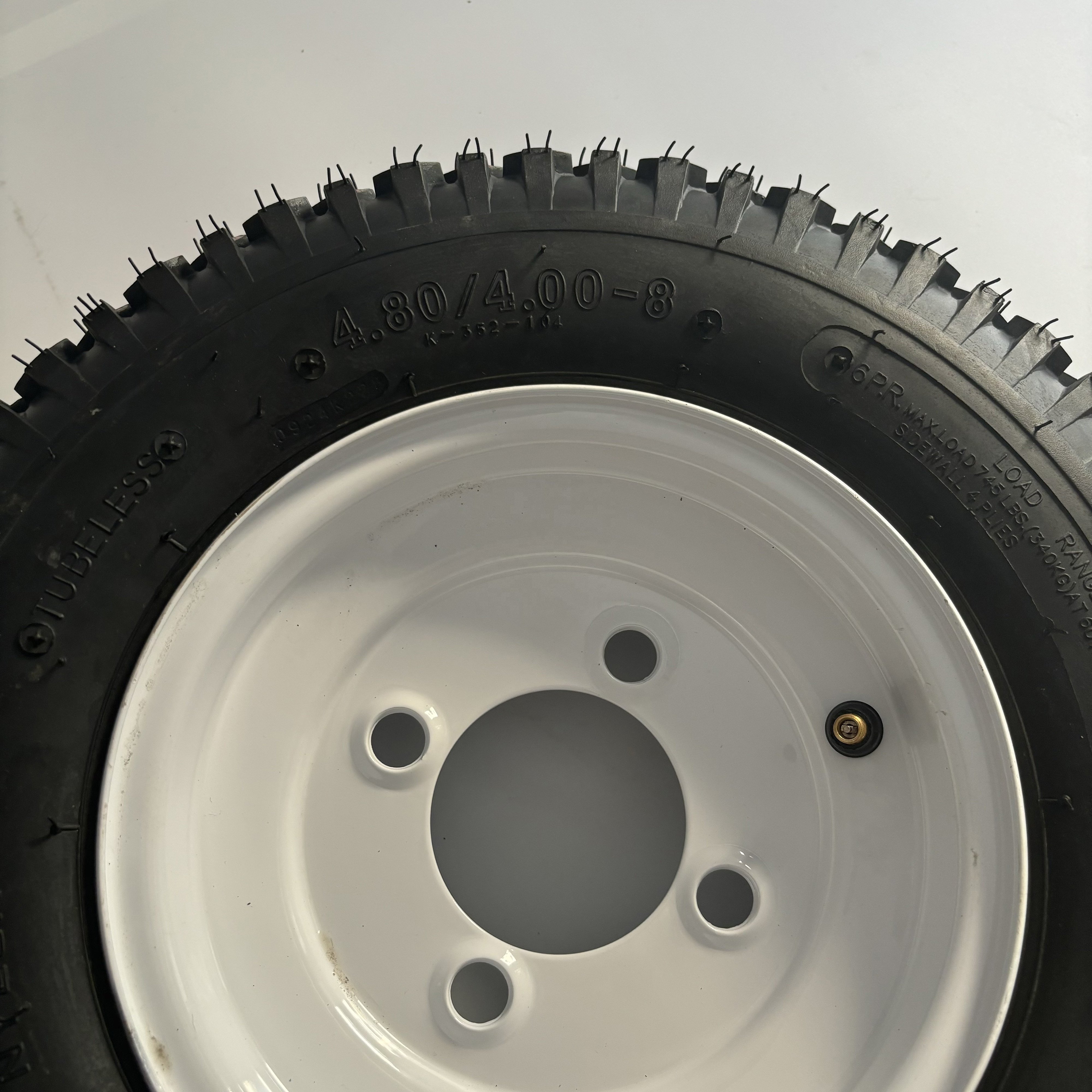 Top High Quality Tubeless 4.80/4.00-8 Thick 6 Ply Tires with 8 Inch Steel Wheel Rim Combo Fit for Trailer Utility Vehicle