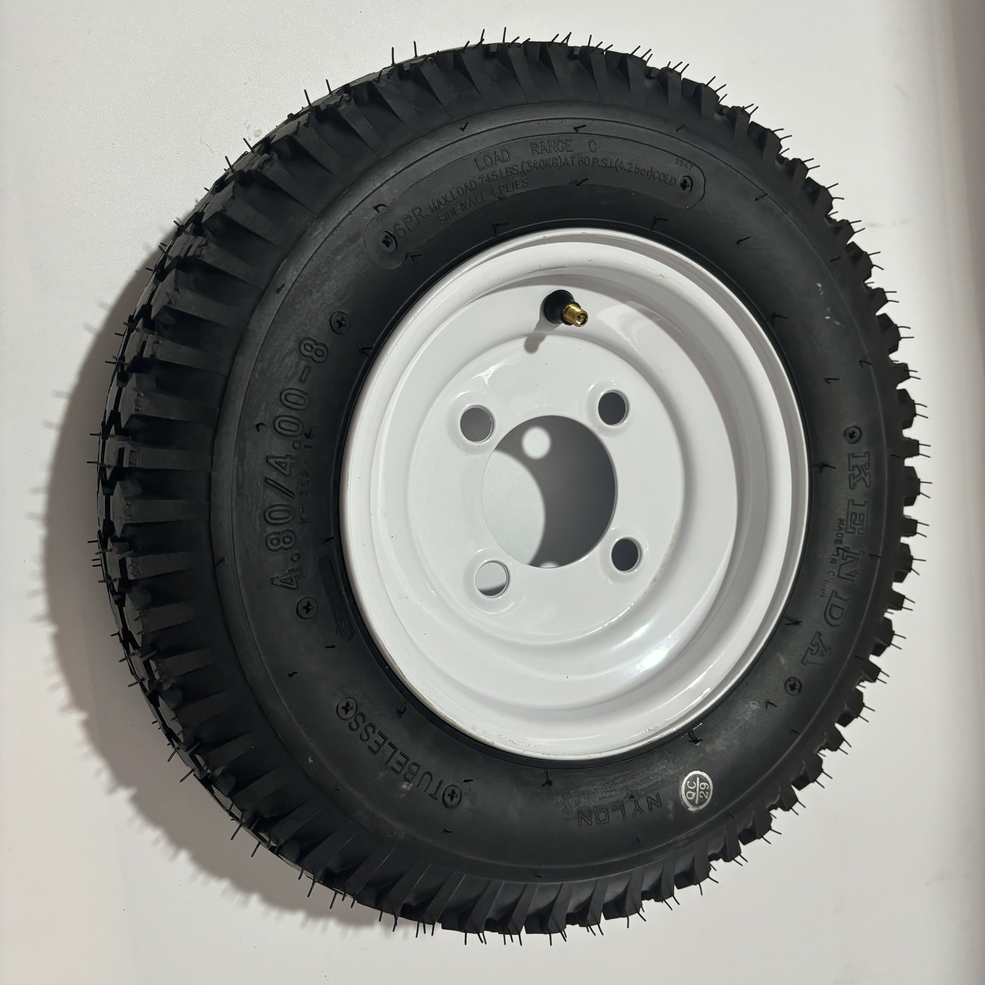 Top High Quality Tubeless 4.80/4.00-8 Thick 6 Ply Tires with 8 Inch Steel Wheel Rim Combo Fit for Trailer Utility Vehicle