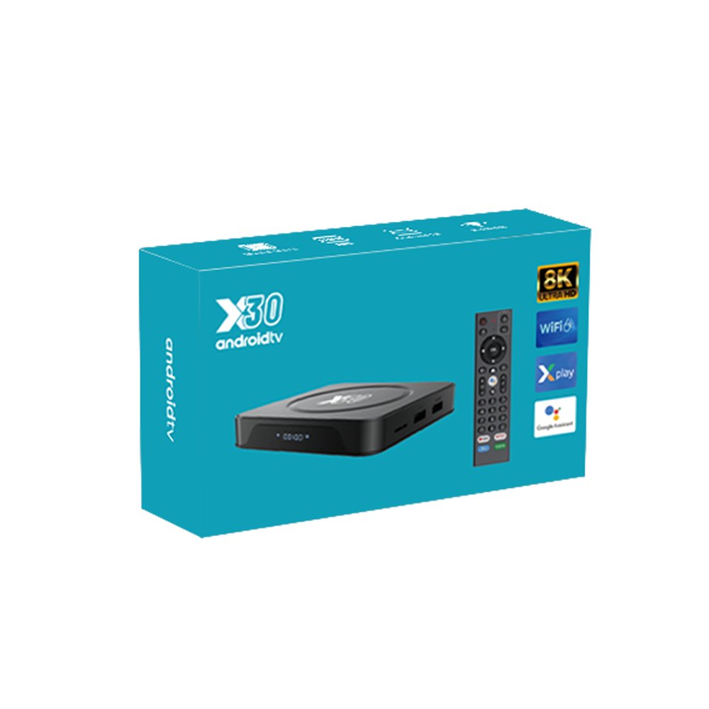 Android HD TV Box X30 2GB+16GB 4GB+32GB 2.4GHz+5GHz with atv System Android 12 Android HD TV Box ftth External Version