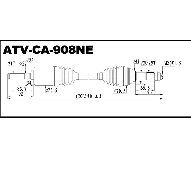 FITS CAN AM (2022-2025) Commander 700 DPS /Max 700 DPS /700 XT/OE 705402874 60" Width FRONT LEFT ATV UTV CV AXLE DRIVESHAFT