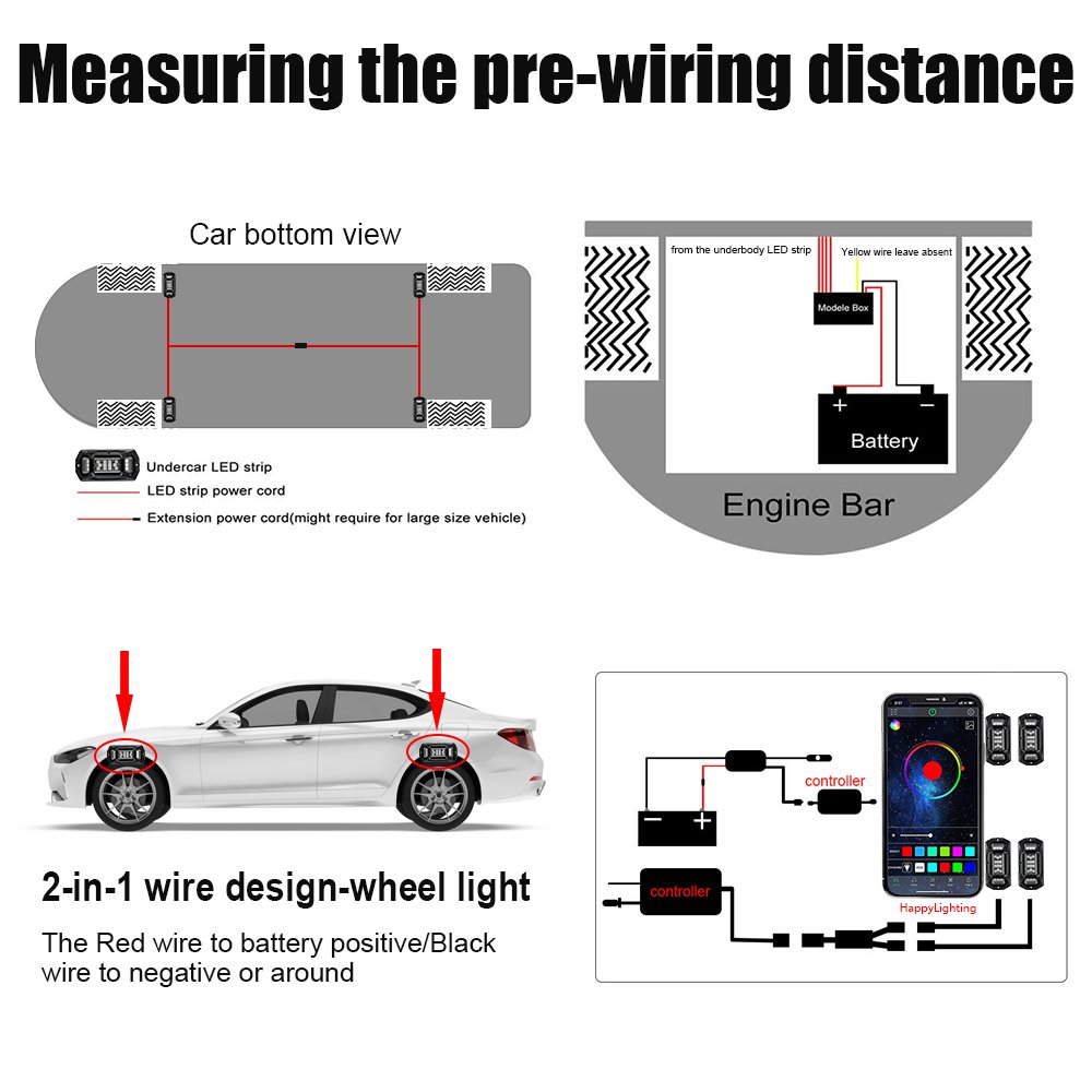 8Pods White LED Rock Lights New Neon Underglow Light for Cars Trucks ATVs UTVs Offroad Boats Trail Lamp for Glowing Underbody
