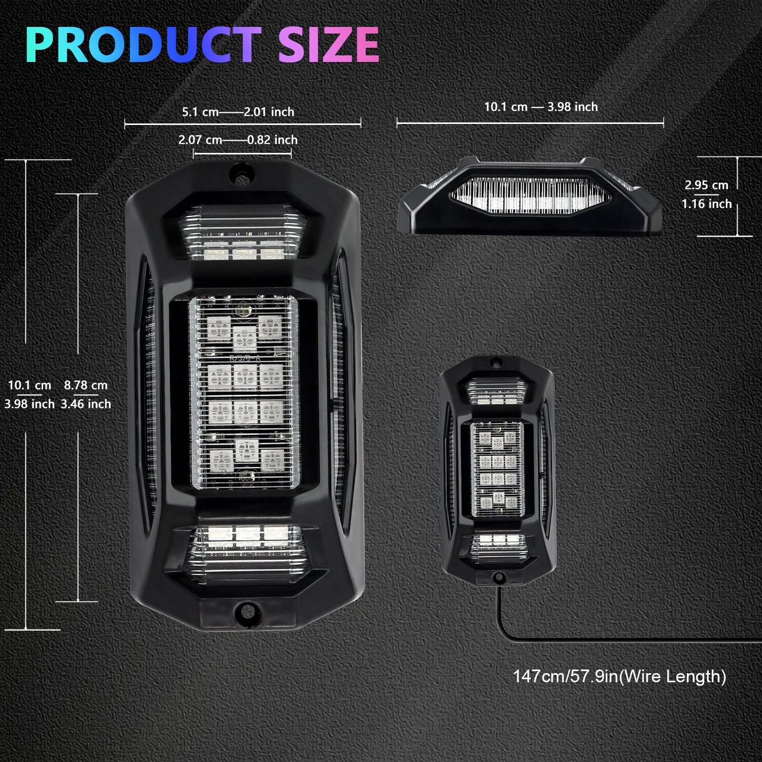 8Pods White LED Rock Lights New Neon Underglow Light for Cars Trucks ATVs UTVs Offroad Boats Trail Lamp for Glowing Underbody