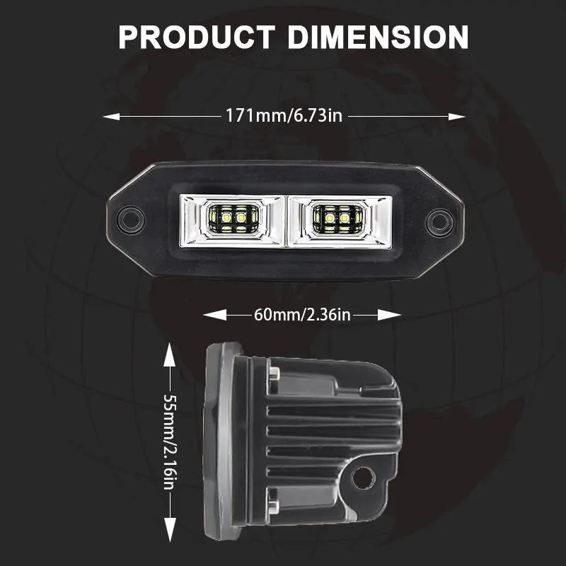 12V 24V 40W White/Yellow Flood Led Work Light Car Bar Flush Mount Led Pods Lights Auxiliary Driving for 4x4 UTV ATV SUV RV Auto