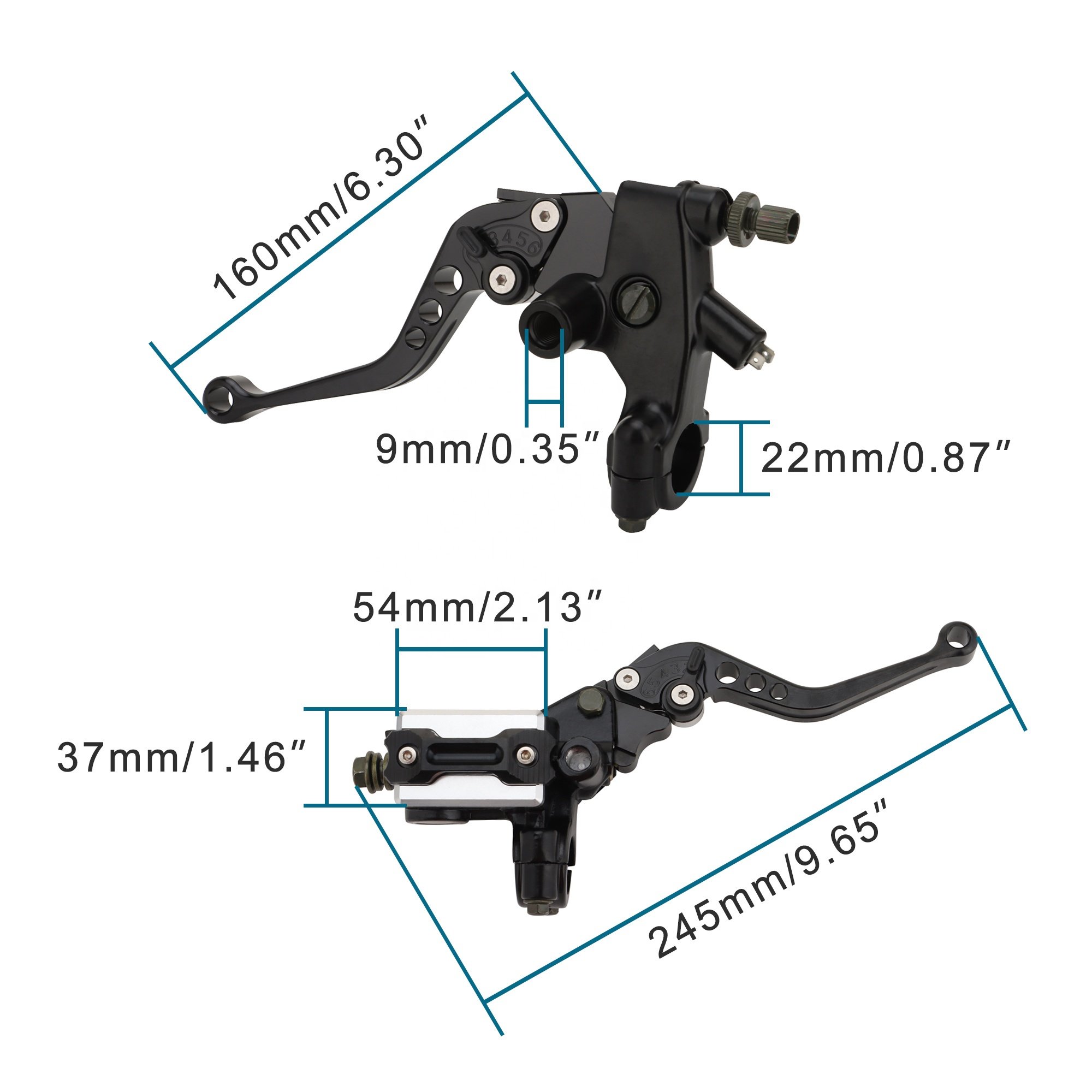 GOOFIT 7/8" 22MM Motorcycle Brake Clutch Pump Lever CNC Hydraulic Master Cylinder Pump Assembly for ATV Dirt Bike Pit Bike