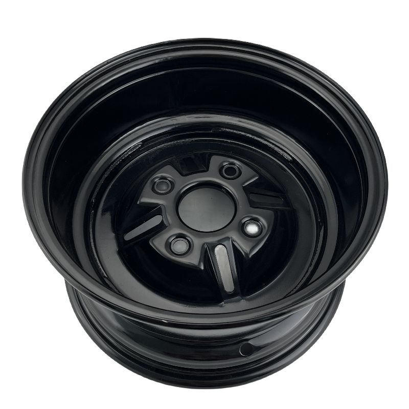 ESUM Black Steel 4 Hole ATV Front Rim Wheel Hub 12inch (90x110mm ) Fit 25x8-12 Tyre Go Kart Buggy Goff Quad Bike