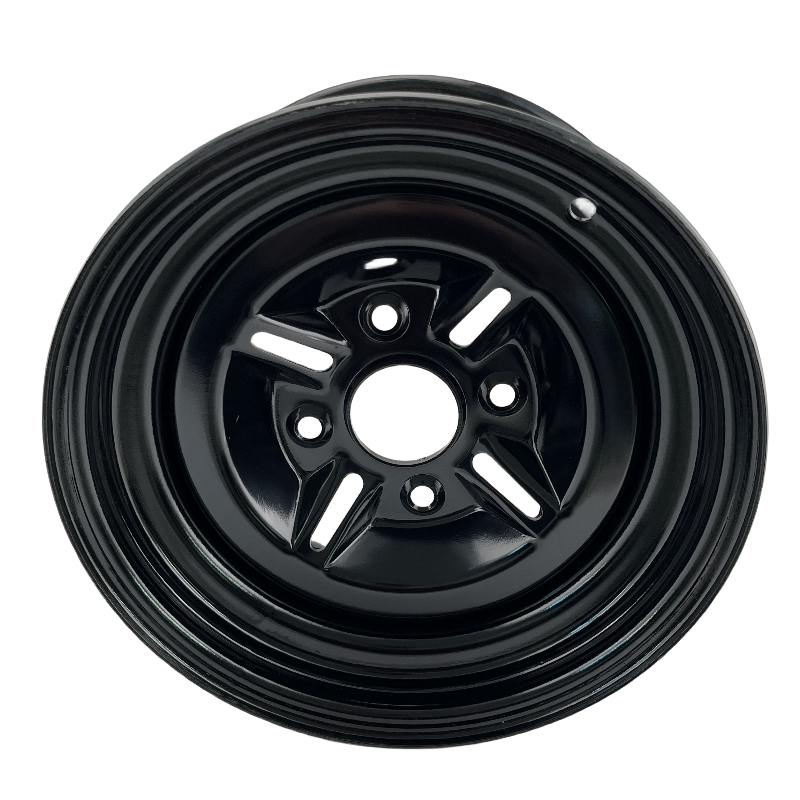 ESUM Black Steel 4 Hole ATV Front Rim Wheel Hub 12inch (90x110mm ) Fit 25x8-12 Tyre Go Kart Buggy Goff Quad Bike