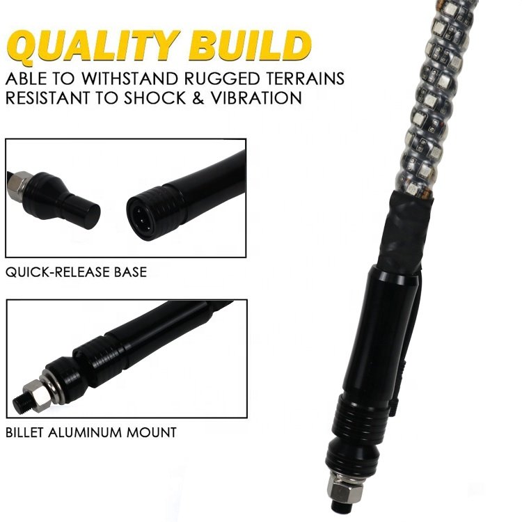 LED Whip Light for ATV/UTV with BMF Whip Brand & Remote Control - Bright & Durable