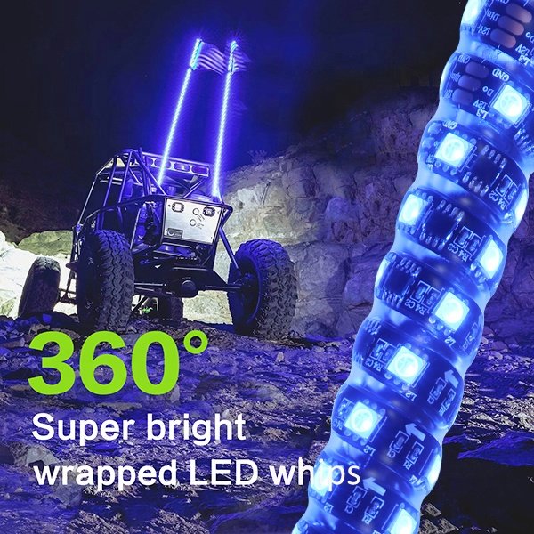 LED Whip Light for ATV/UTV with BMF Whip Brand & Remote Control - Bright & Durable