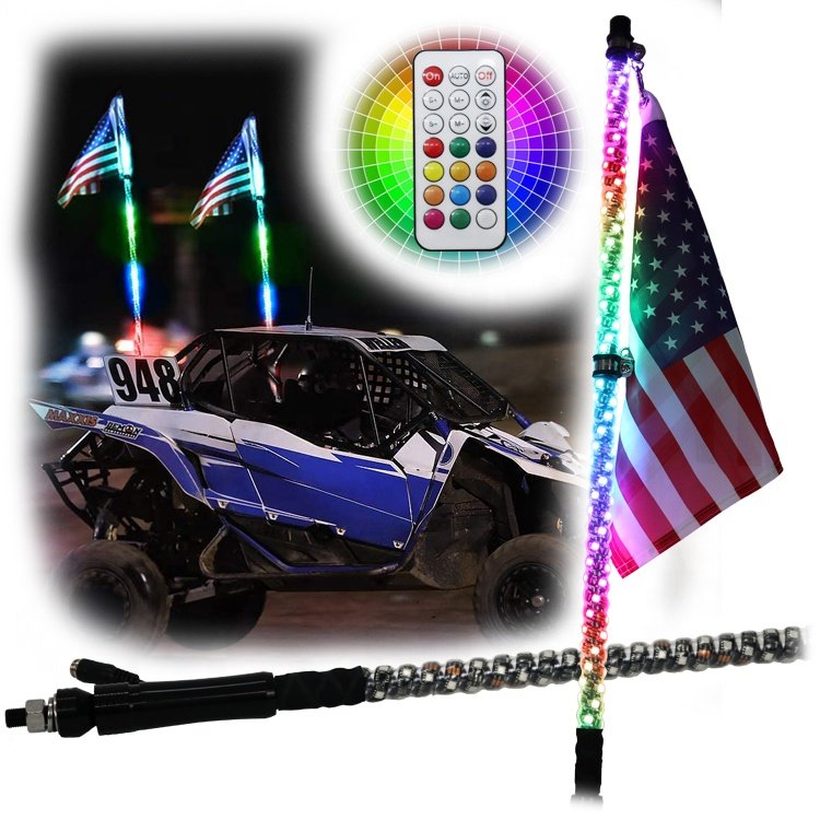 LED Whip Light for ATV/UTV with BMF Whip Brand & Remote Control - Bright & Durable