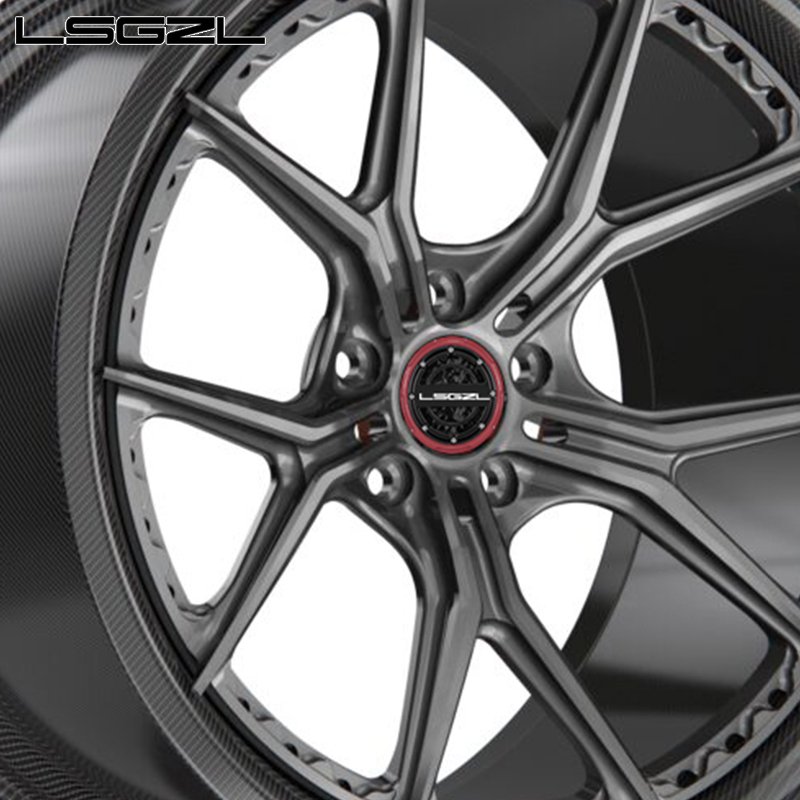 LSGZL Custom Carbon Fiber Wheel 18 20 22 24 26 Inch 5x114.3 5X120 6X139.7 Car Rim for Mercedes corvette Land Rover Rolls-Royce