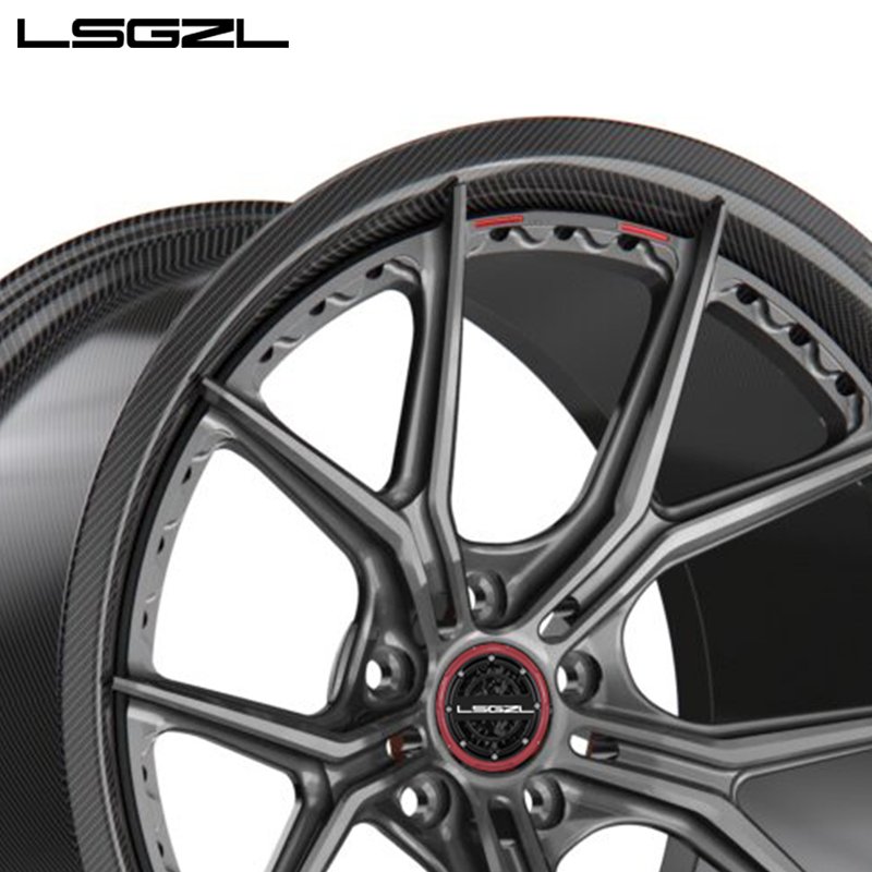 LSGZL Custom Carbon Fiber Wheel 18 20 22 24 26 Inch 5x114.3 5X120 6X139.7 Car Rim for Mercedes corvette Land Rover Rolls-Royce