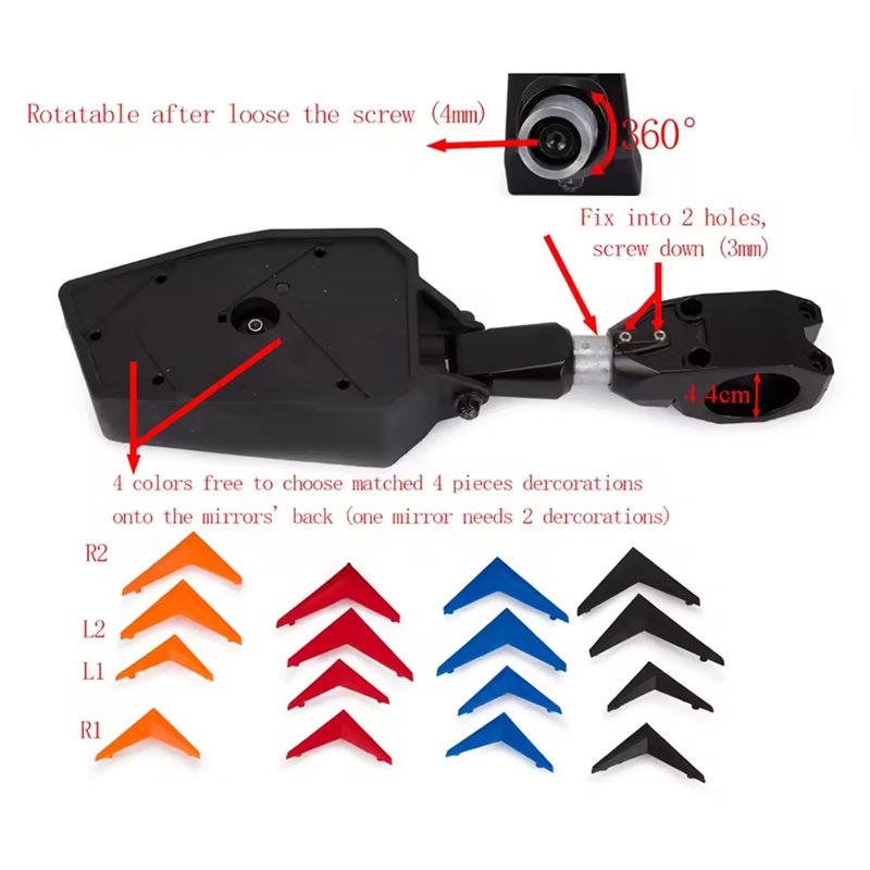 Adjustable Folding ATV UTV 4x4 Offroad Side Rear View Mirrors Set Motorcycle Accessories for ForPolairs RZR 1000 XP 900 XP 800