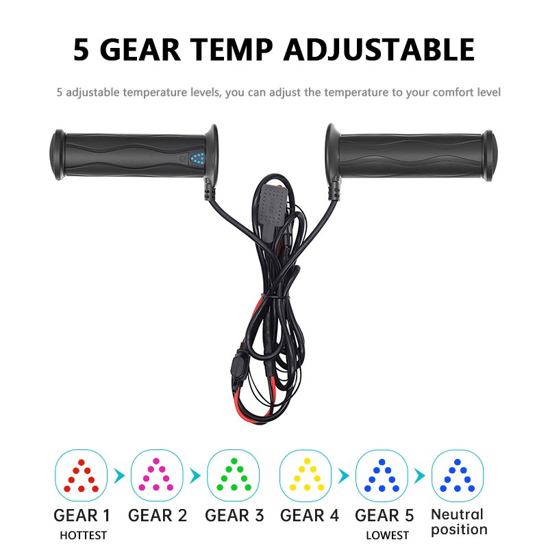 Silicone Atv Grips Warmer 5 Gear Heated Grips Seat Atv with Integrated Control and Thumb Warmer