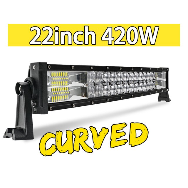 22 32 42 52 Inch Curved Led Light Bar 420W 620W 820W 1020W COMBO Dual Row Driving Offroad 4x4 Light Led Work Light