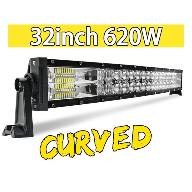 22 32 42 52 Inch Curved Led Light Bar 420W 620W 820W 1020W COMBO Dual Row Driving Offroad 4x4 Light Led Work Light