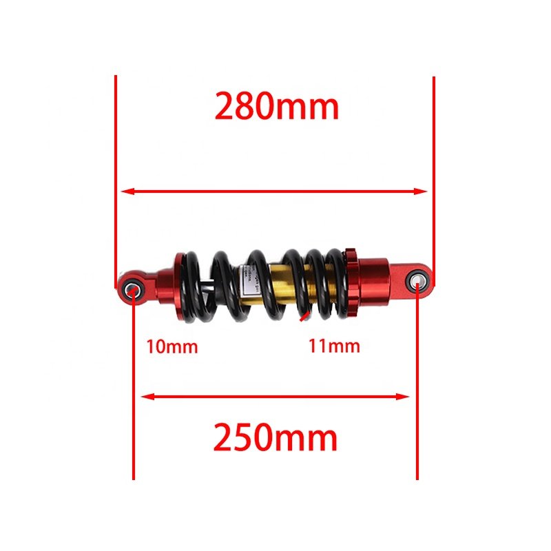 M10 250mm Motorcycle Rear Shock Absorber Suspension 11mm Spring Fit for Motorcycle Go Kart Buggy ATV Quad Pit Dirt Bike UTV