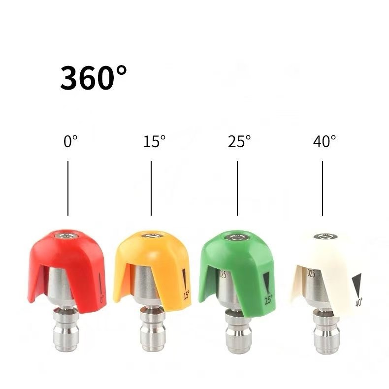 SS New Degree Watering Soap Nozzle High Pressure Washer Spray Nozzle Tip 1/4" Quick Connect Plug Fan-shaped Jet Sprayer