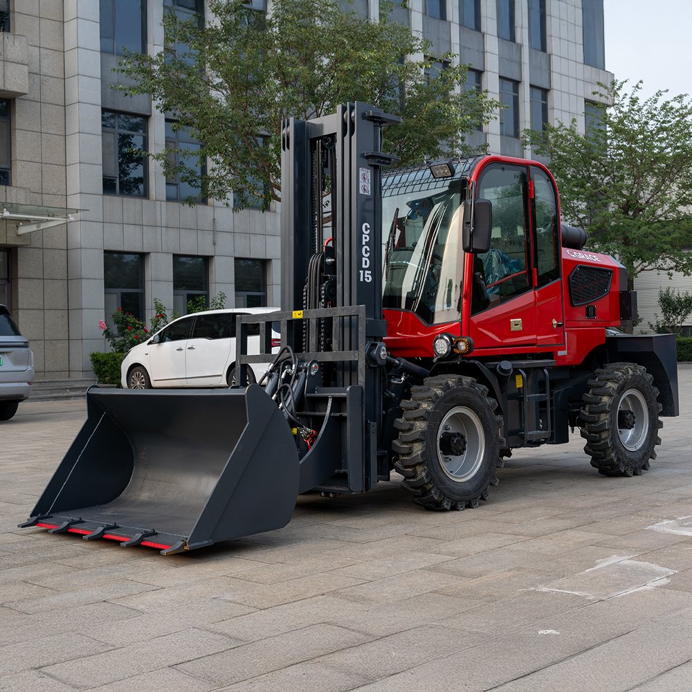 2WD 4WD ATV Diesel All Terrain Forklift Montacargas 3 Ton 3.5 Ton 5ton Rough Terrain Forklift Attachment With Side Shifter