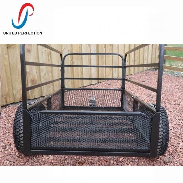 Best Price Heavy Duty Low MOQ ATV Towed Trailer Mesh Dump Cart Car Dolly Trailer With Heavy Loading