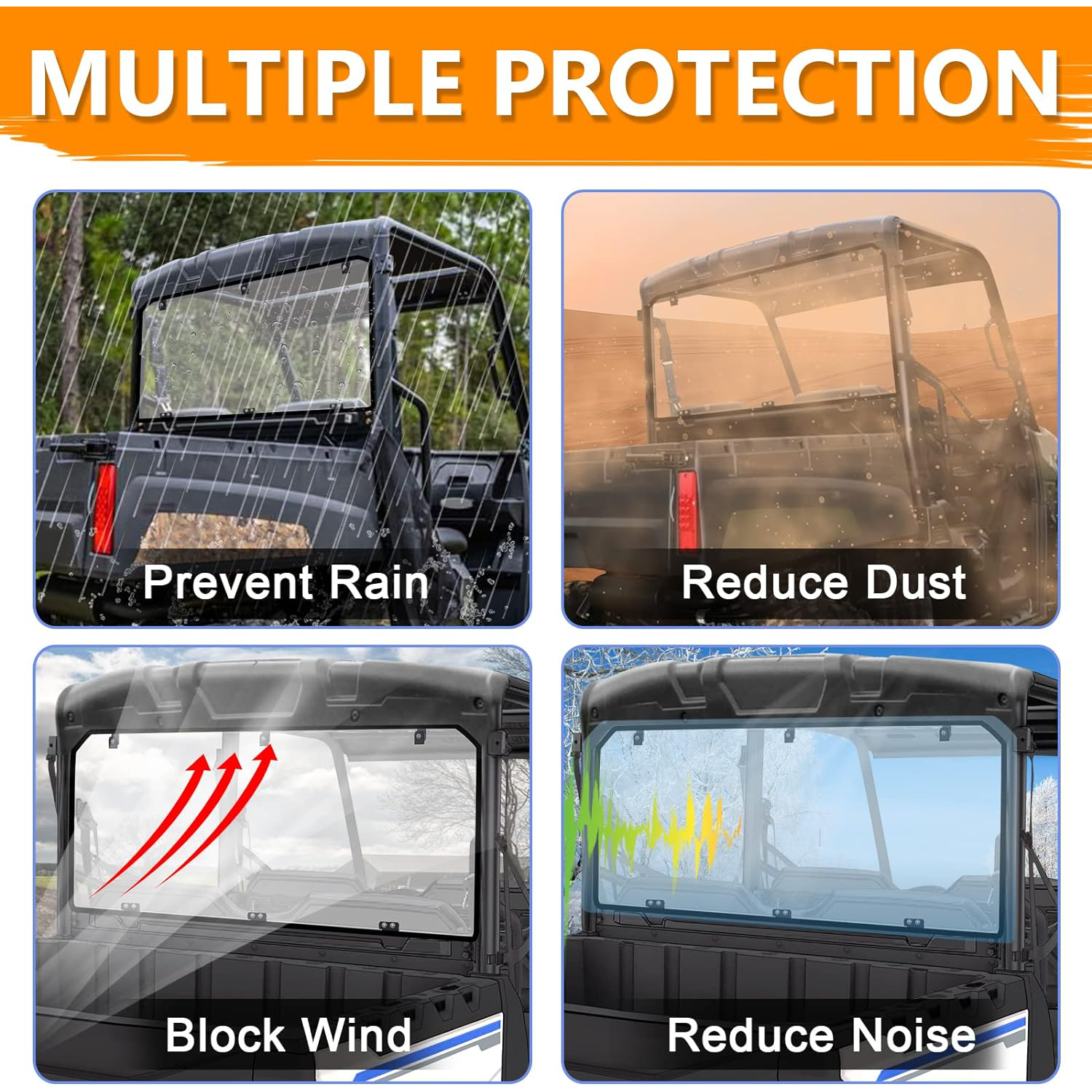 UTV/ATV Half Windshields Clear UTV Full Windshields