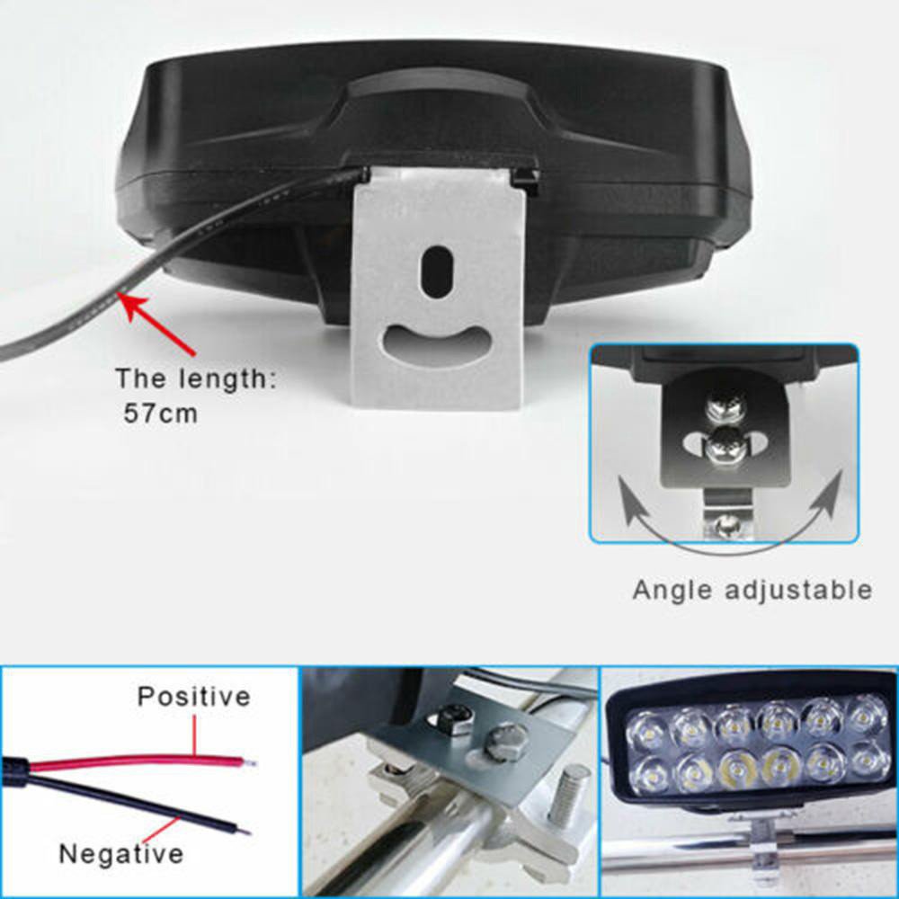 Ruitaisen 16 LED Motorcycle Headlight Auxiliary 12V Scooter ATV Moto Running Lamp Spot Light for Work Running Lighting System