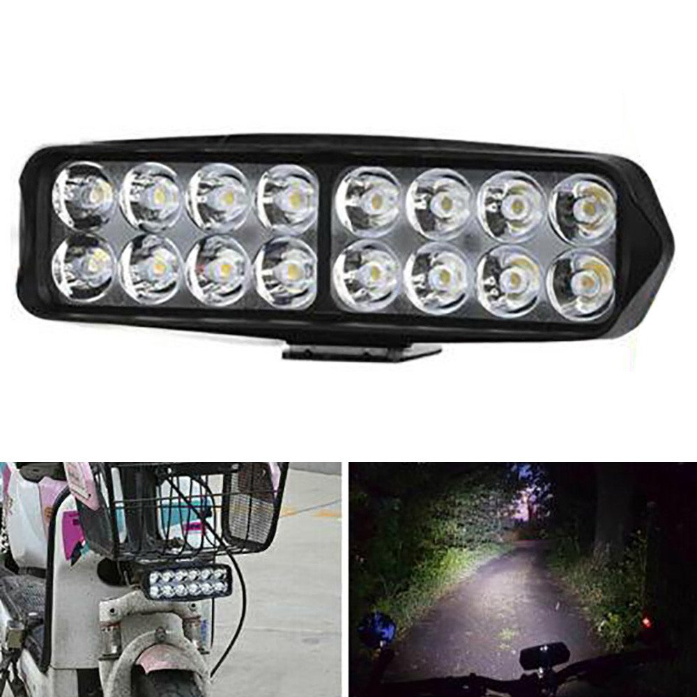 Ruitaisen 16 LED Motorcycle Headlight Auxiliary 12V Scooter ATV Moto Running Lamp Spot Light for Work Running Lighting System