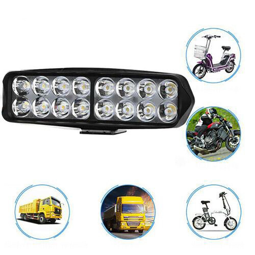 Ruitaisen 16 LED Motorcycle Headlight Auxiliary 12V Scooter ATV Moto Running Lamp Spot Light for Work Running Lighting System