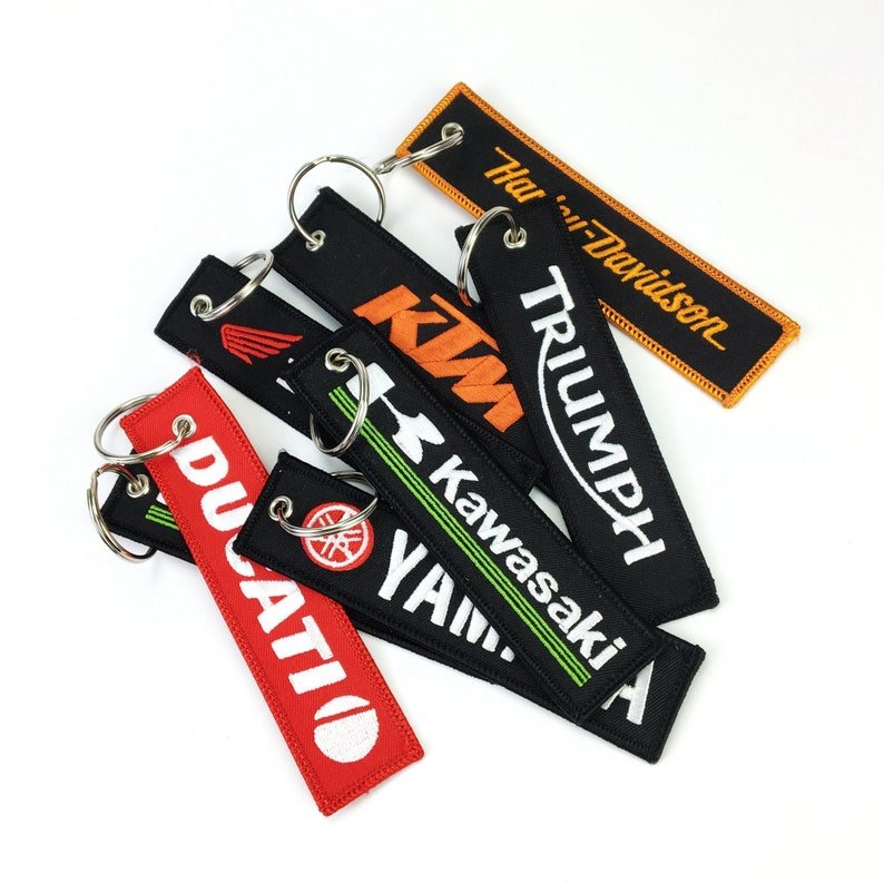 2022 Promotion Gift Style Embroidered Keychain Custom Key Chain Aviation Atv Utv Motorcycle Crew Tag Lock