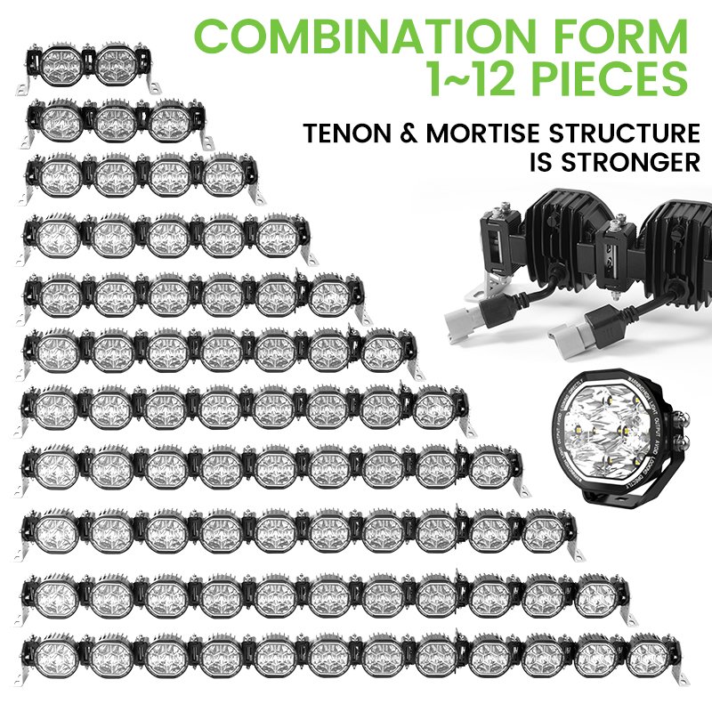 4x4 12v Curved Atv Offroad Linkable Spot Fog Lights Led off Road Light bar