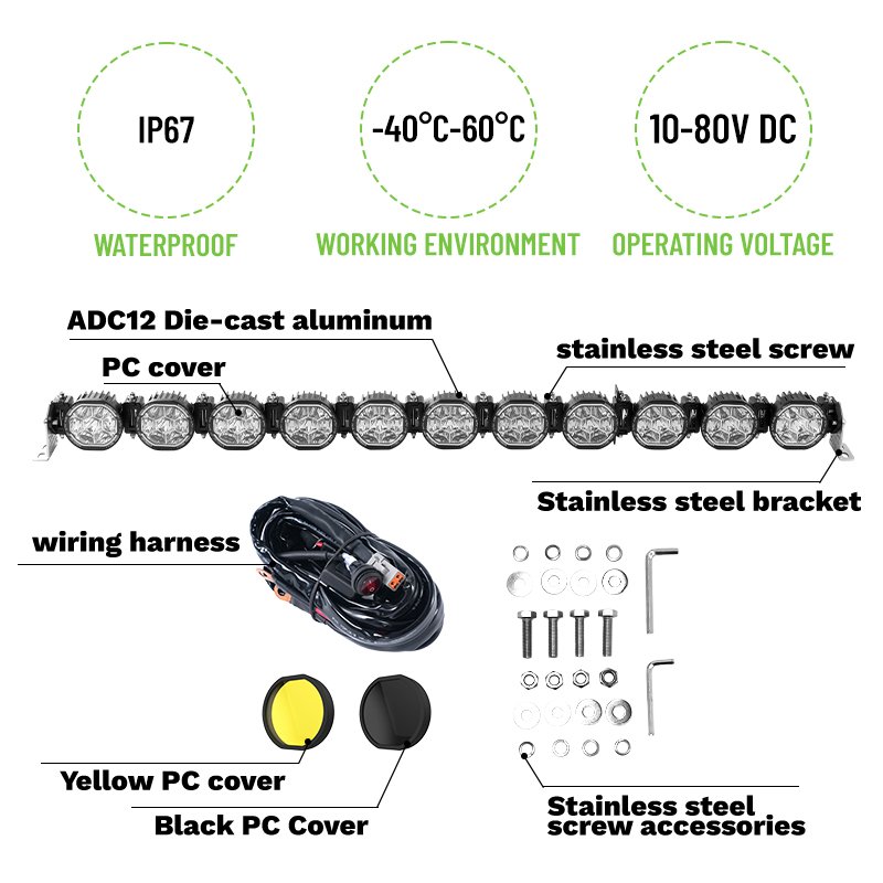4x4 12v Curved Atv Offroad Linkable Spot Fog Lights Led off Road Light bar