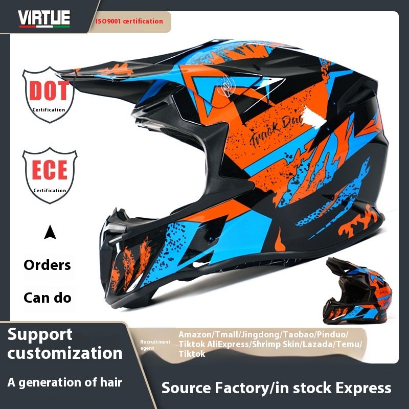 VIRTUE ECE Cool Retro Half Face Electric Motorcycle Helmet ABS Material XL Size Visor Mountain Race Off-Road Kart ATV Riding