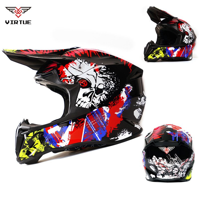 VIRTUE ECE Cool Retro Half Face Electric Motorcycle Helmet ABS Material XL Size Visor Mountain Race Off-Road Kart ATV Riding