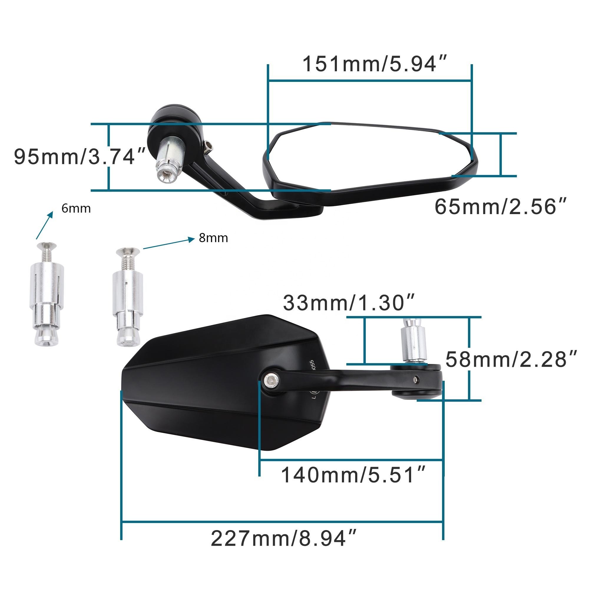 GOOFIT Handlebar End Mirrors Rearview Mirror All Metal Replacement for Go Kart Buggy ATV UTV Scooter Pitbike