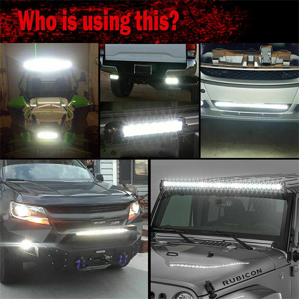 7 Inch 6D 60W LED Light Bar Slim Single Row Beam for Trucks Pickup Car ATV UTV SUV-for Off-Road Use