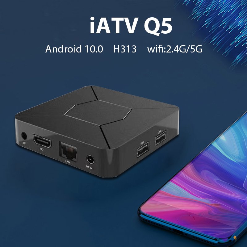 IATV Q5 Mini Box Android 10 Smart Tv Box Allwinner H313 BT Remote Control BT5.0 4G 5G Dual Wifi OEM OTT 4k Set Top Box Mi Tvbox