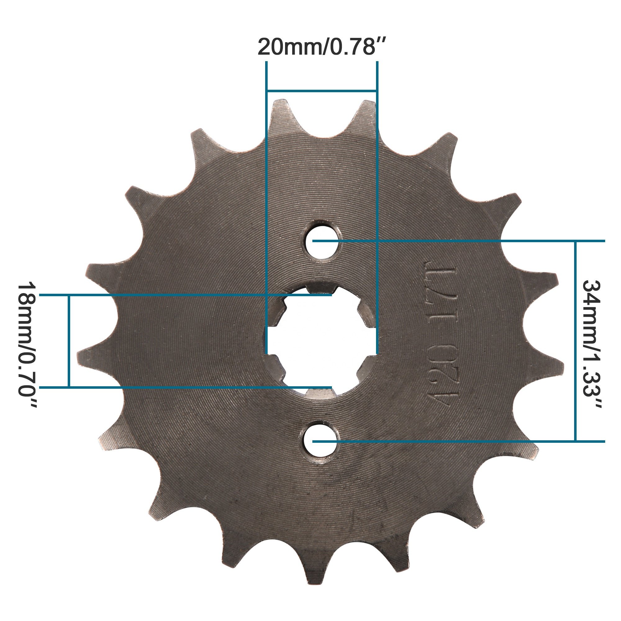 GOOFIT 420-17T 20mm Front Sprocket With Chain Buckle Replacement for Motorcycle Scooter ATV Dirt Bike
