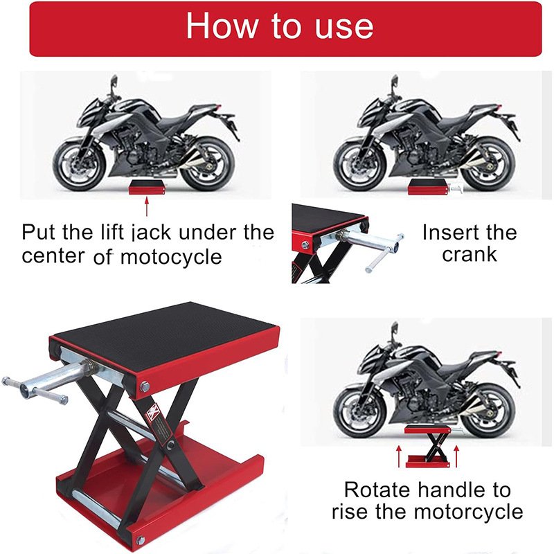 Motorcycle Scissor Lift 1100lb Motorbike Jack Lift Table Wide Deck