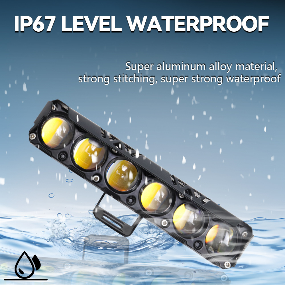 12V 24V Projector Lens 6 LED Fog Driving Auxiliary Light White Yellow Spotlight for Motorcycle Truck Off Road ATV UTV 4X4 IP67