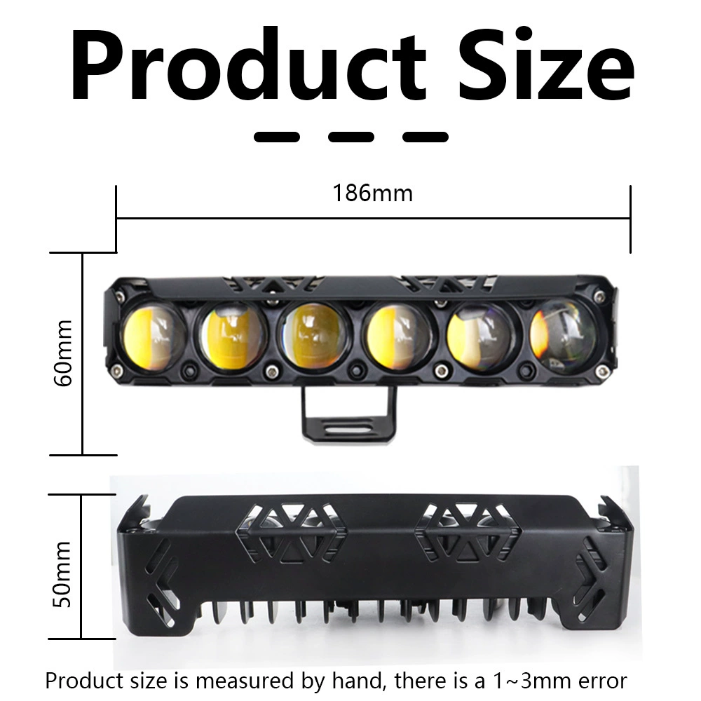 12V 24V Projector Lens 6 LED Fog Driving Auxiliary Light White Yellow Spotlight for Motorcycle Truck Off Road ATV UTV 4X4 IP67