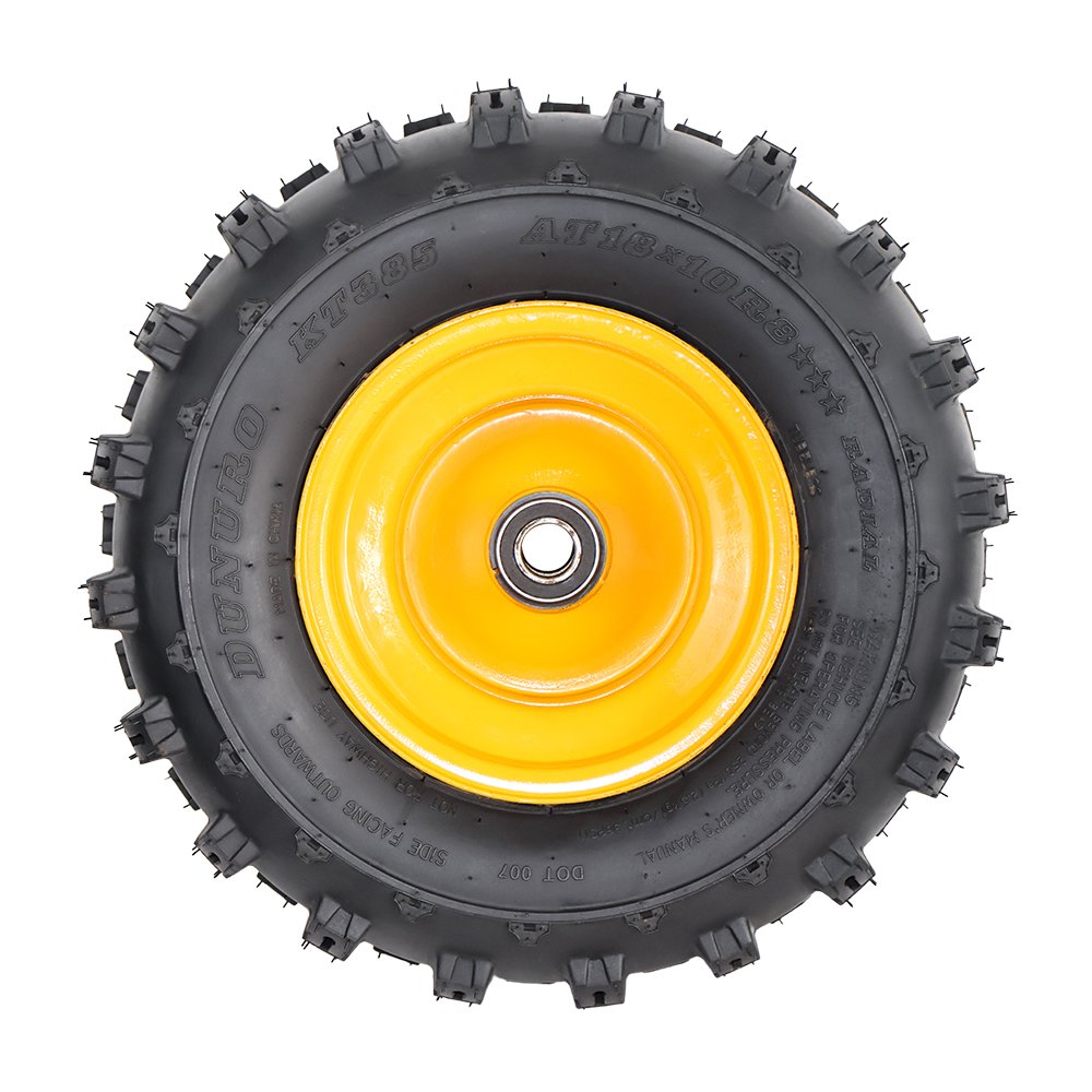 18x10-8'' 4PR ATV Tires with Rim Tubeless, Tubeless Tire with 8 Inch Wheel Rim for ATV Go Kart