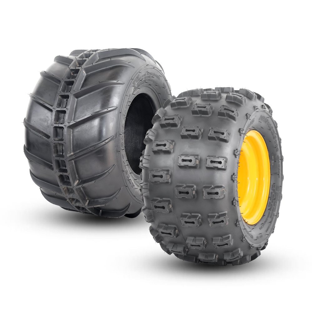 18x10-8'' 4PR ATV Tires with Rim Tubeless, Tubeless Tire with 8 Inch Wheel Rim for ATV Go Kart