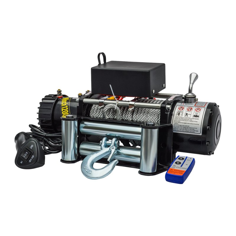 Steel Electric 4x4 Winch for Jeep SUV ATV Offroad 6000 Lbs Boat Capstan Winch Cable Puller with 12v/24v Accessory Options