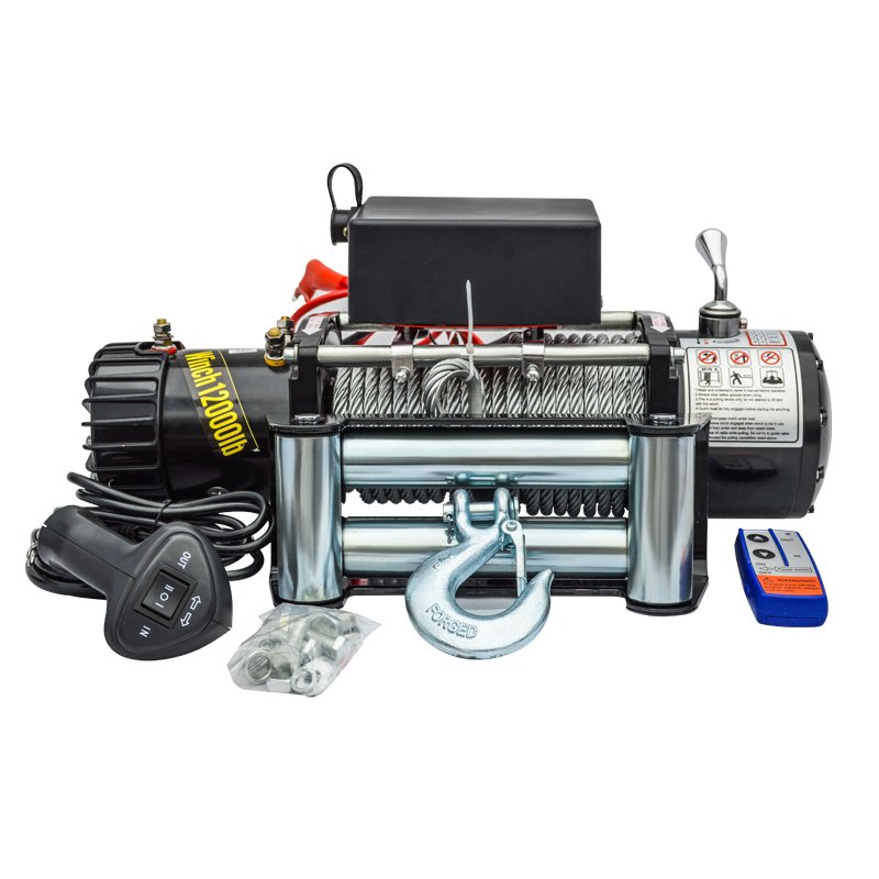 Steel Electric 4x4 Winch for Jeep SUV ATV Offroad 6000 Lbs Boat Capstan Winch Cable Puller with 12v/24v Accessory Options