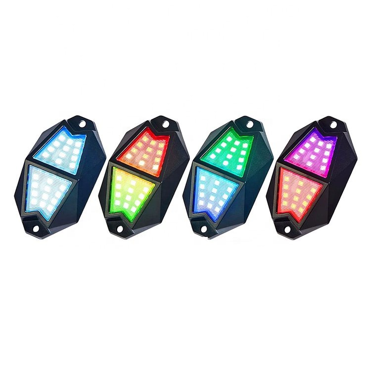 Super Bright 8 Pods LED Rock Neon Underglow Light 4 6 12 Pods Kit Chasing Color for Truck ATV UTV Polaris RZR Can Am